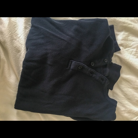 UniQlo navy blue long sleeve shirt - Picture 3 of 4